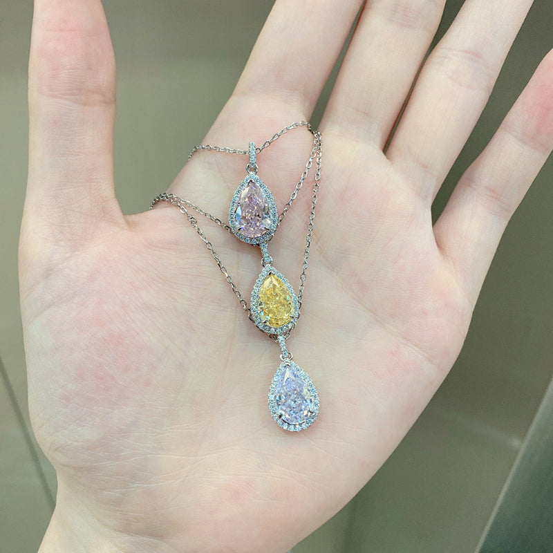 Sparkling Canary Pear Pendant

