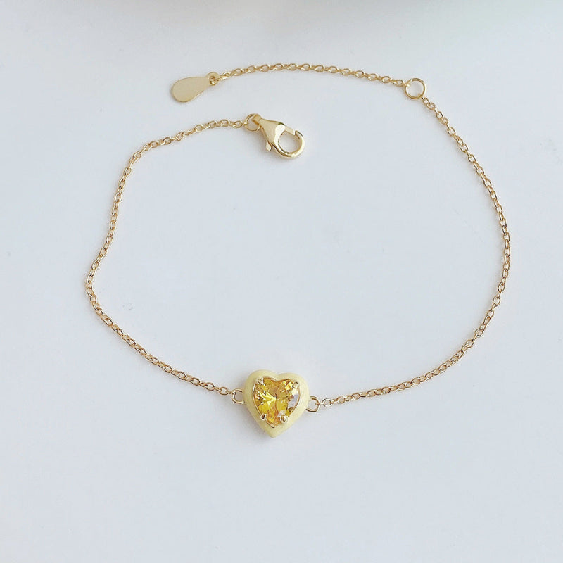 Dainty Silver Heart Bracelet

