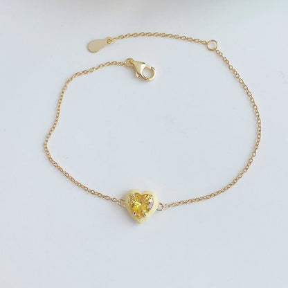 Dainty Silver Heart Bracelet

