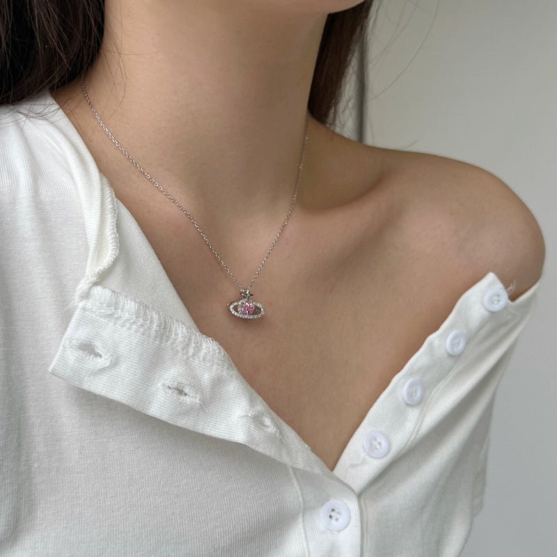 Unique Silver Planet Necklace