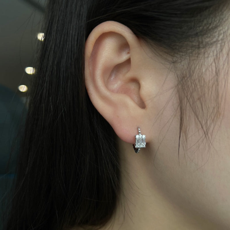 Dainty Baguette Cluster Earrings

