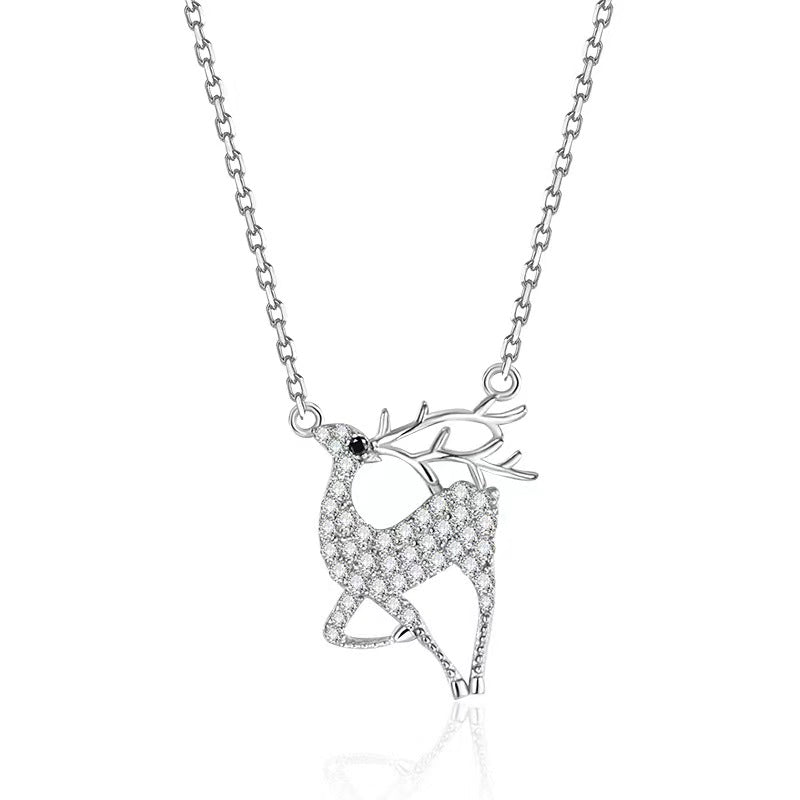 Diamond deer necklace