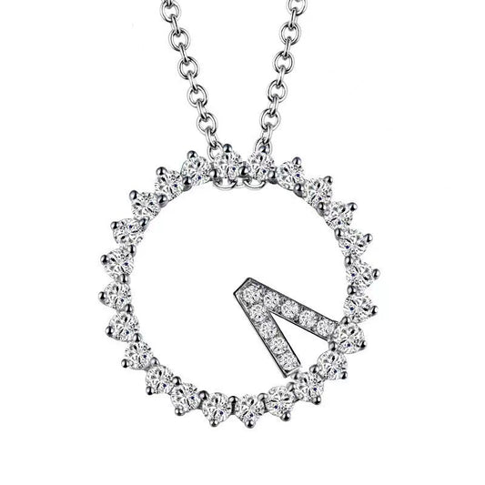 diamond clock pendant