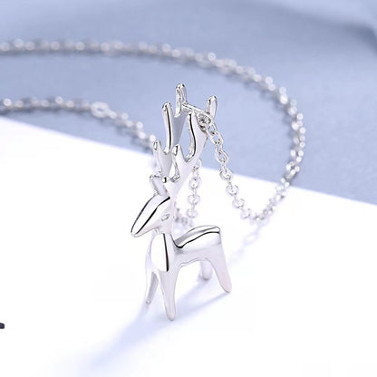 fashione silver deer necklace