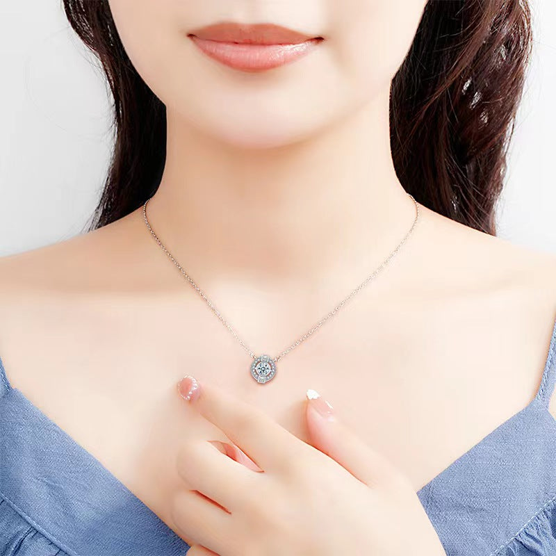 diamond circle necklace for women