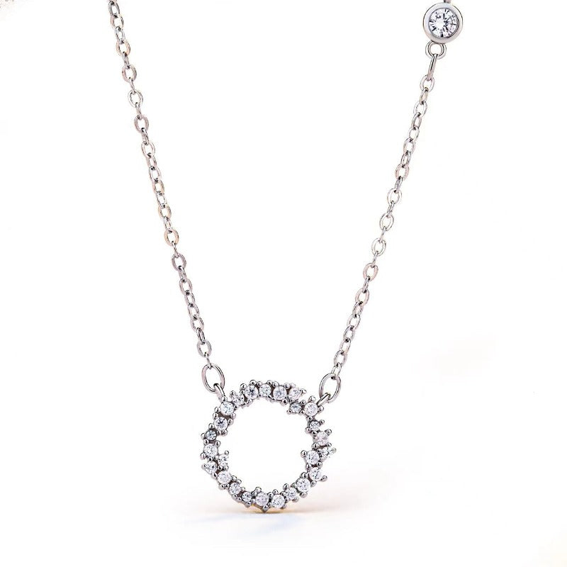 small diamond circle pendant