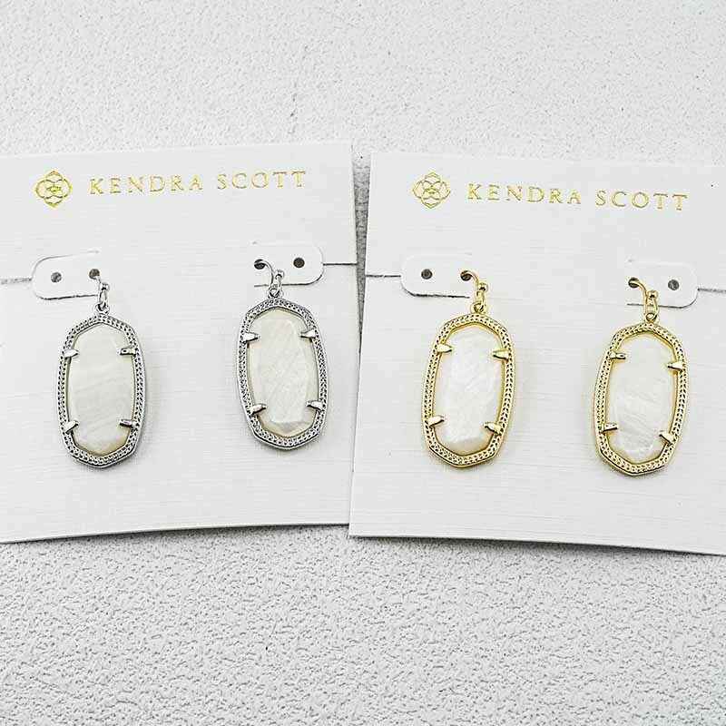 Kendra Scott White Stone Geometric Earrings