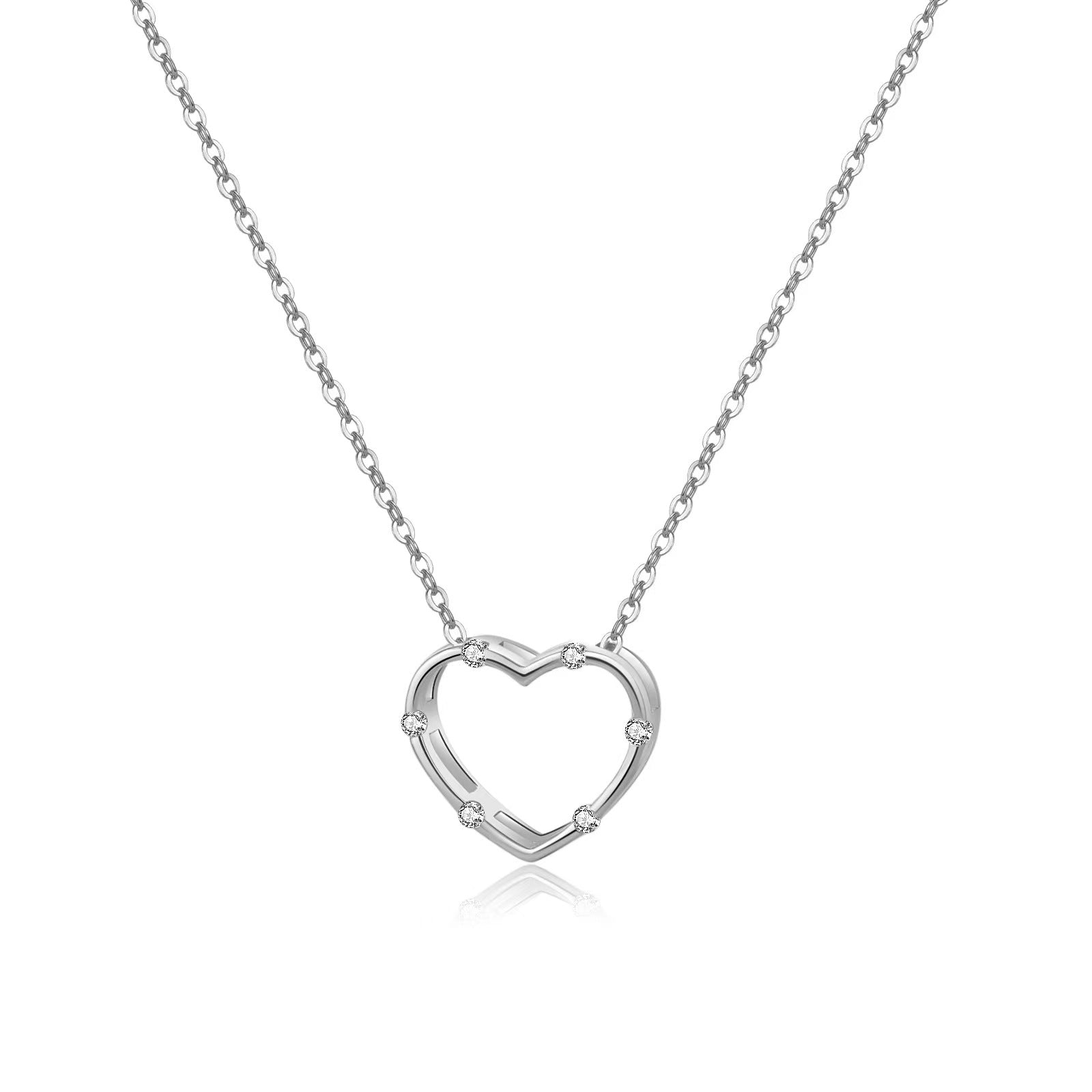 fine jewelry diamond hollow heart necklace