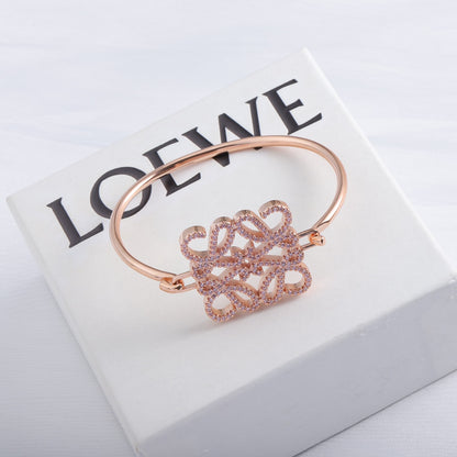 LOEWE Diamond Cutout Logo Metal Stud Earrings Bracelet Necklace