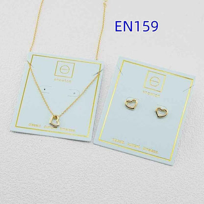 enewton heart-shaped earrings and necklace - gold color