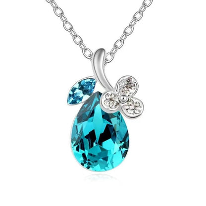 blue swarovski crystal necklace