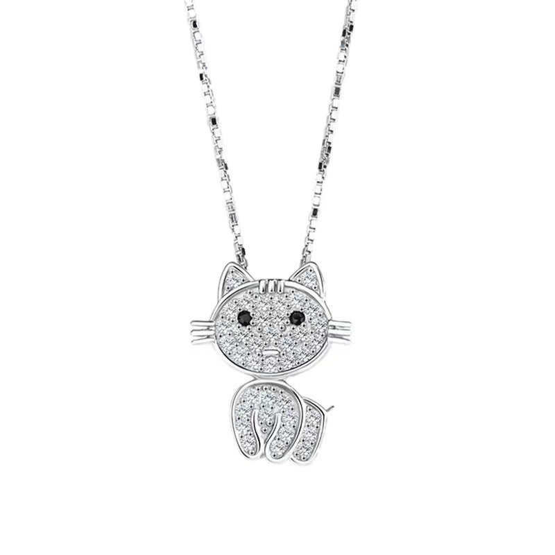 cat necklace silver