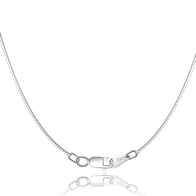 box chain silver necklace