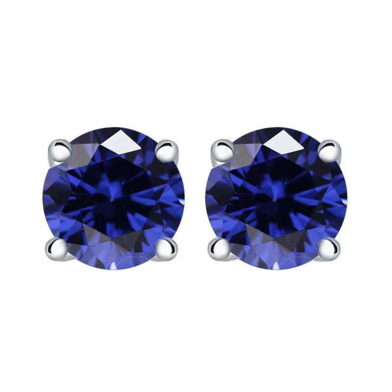 tanzanite blue Multicolor Birthstone Stud Earrings Set