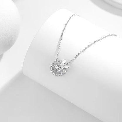 dance diamond necklace silver