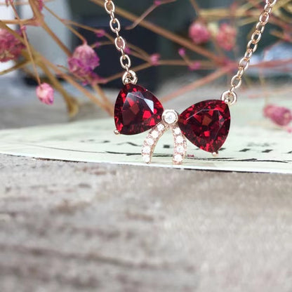 ruby tie necklace silver