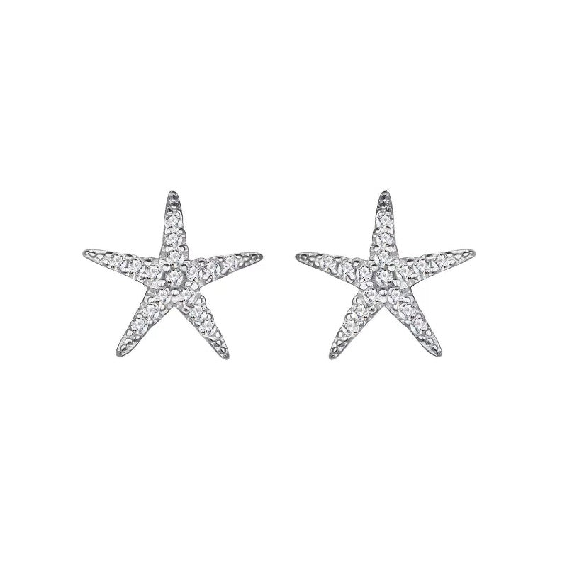  diamond starfish earrings