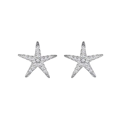 diamond starfish earrings