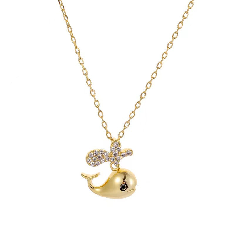 whale necklace gold 