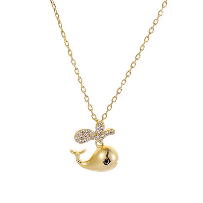 whale necklace gold