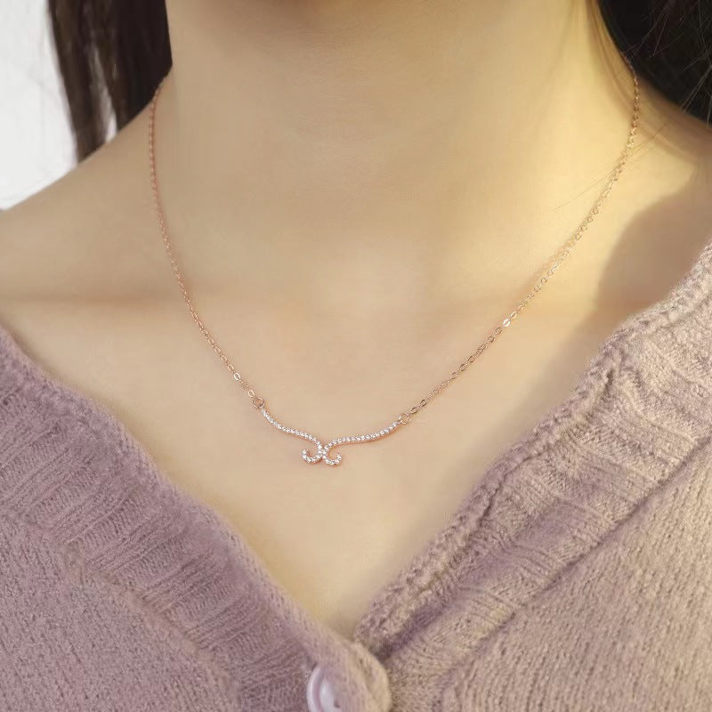 scattered curved bar necklace silver 