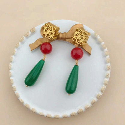 LOEWE Vintage Tassel Teardrop Agate Earrings