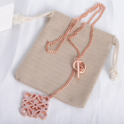 LOEWE Diamond Cutout Logo Metal Stud Earrings Bracelet Necklace