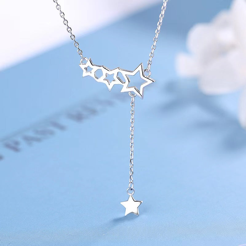 open star necklace silver 