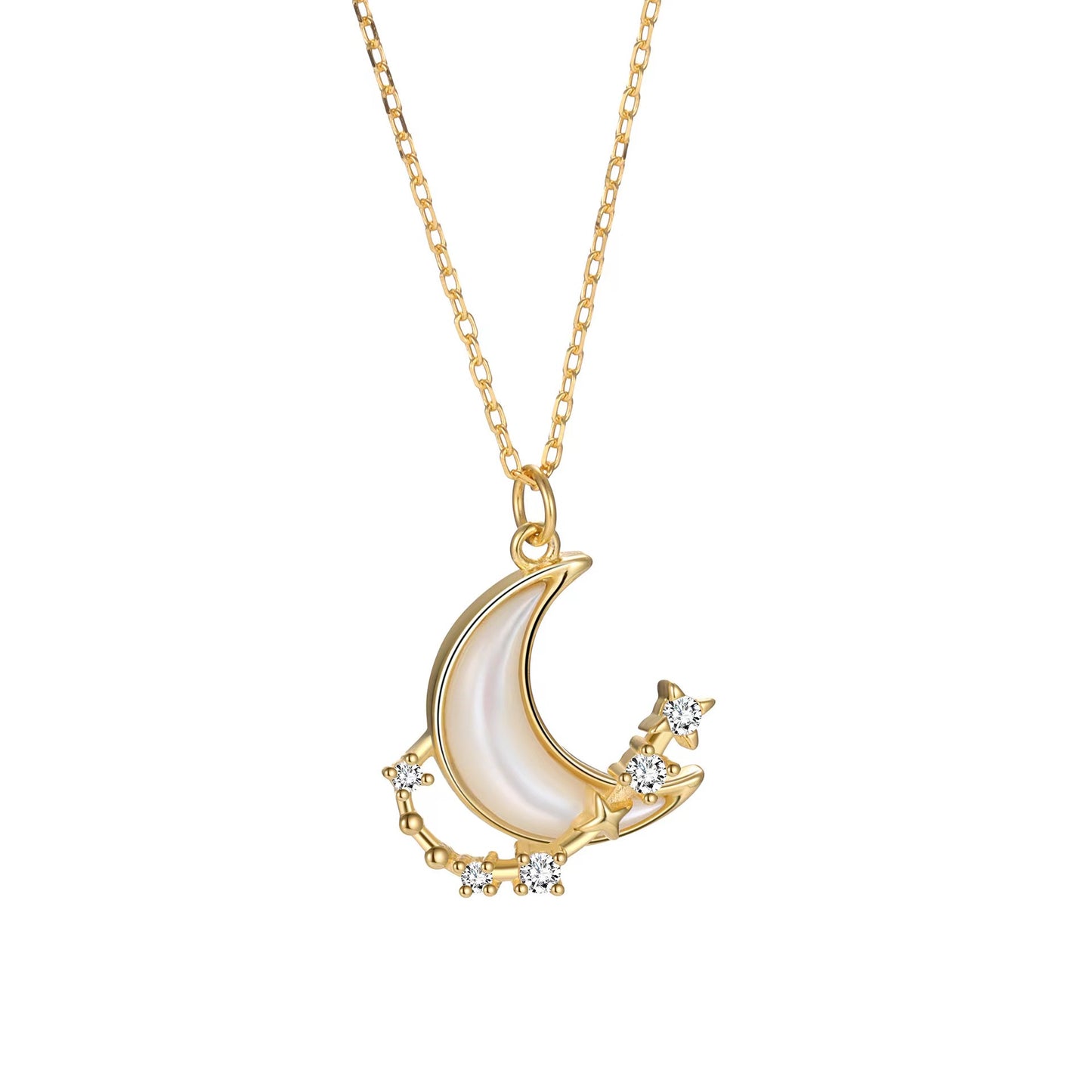 moon star necklace gold