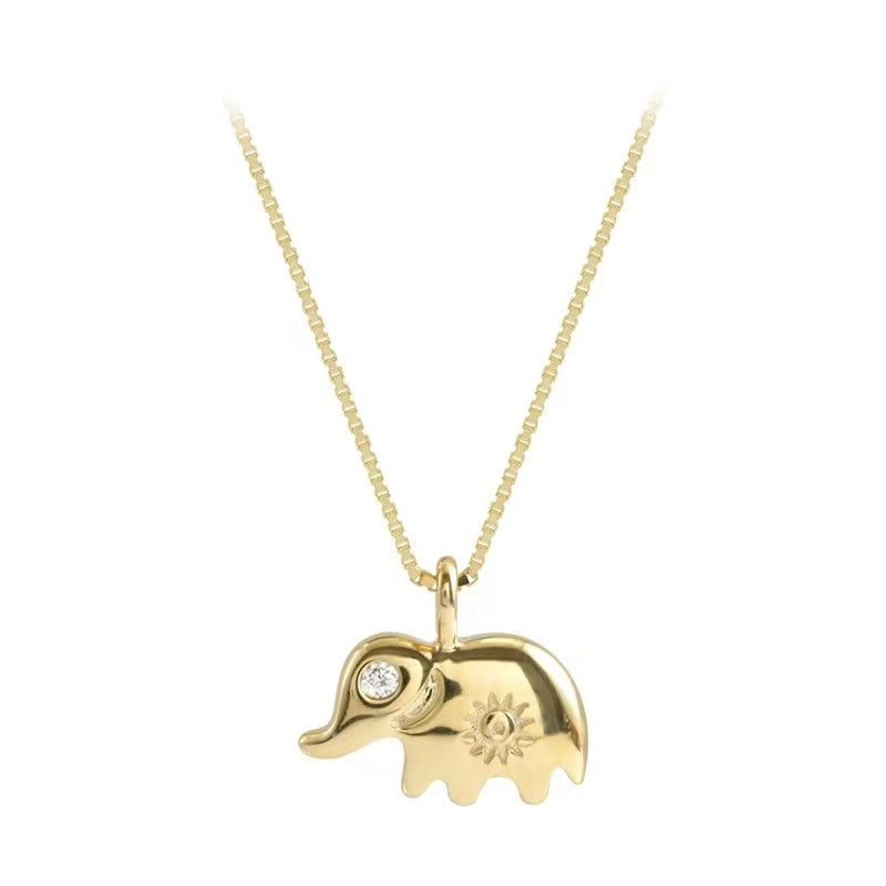 sterling silver jade elephant pendant necklace