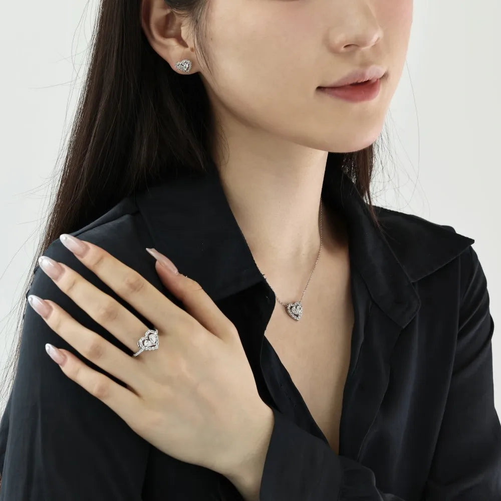 romantic heart earrings