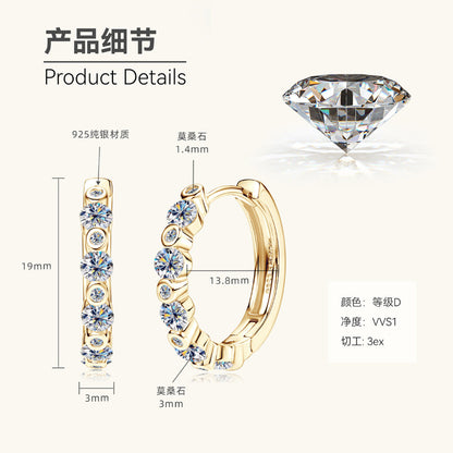 stackable moissanite huggie earrings