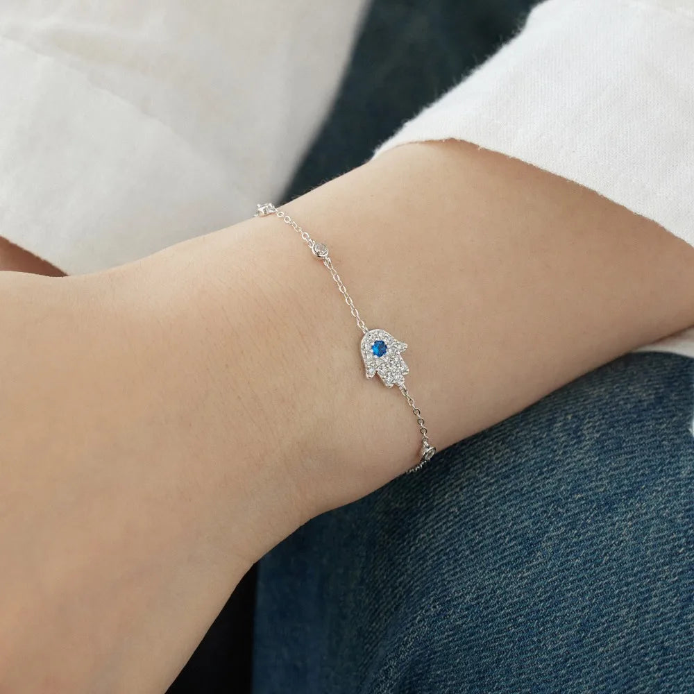 delicate hamsa charm bracelet