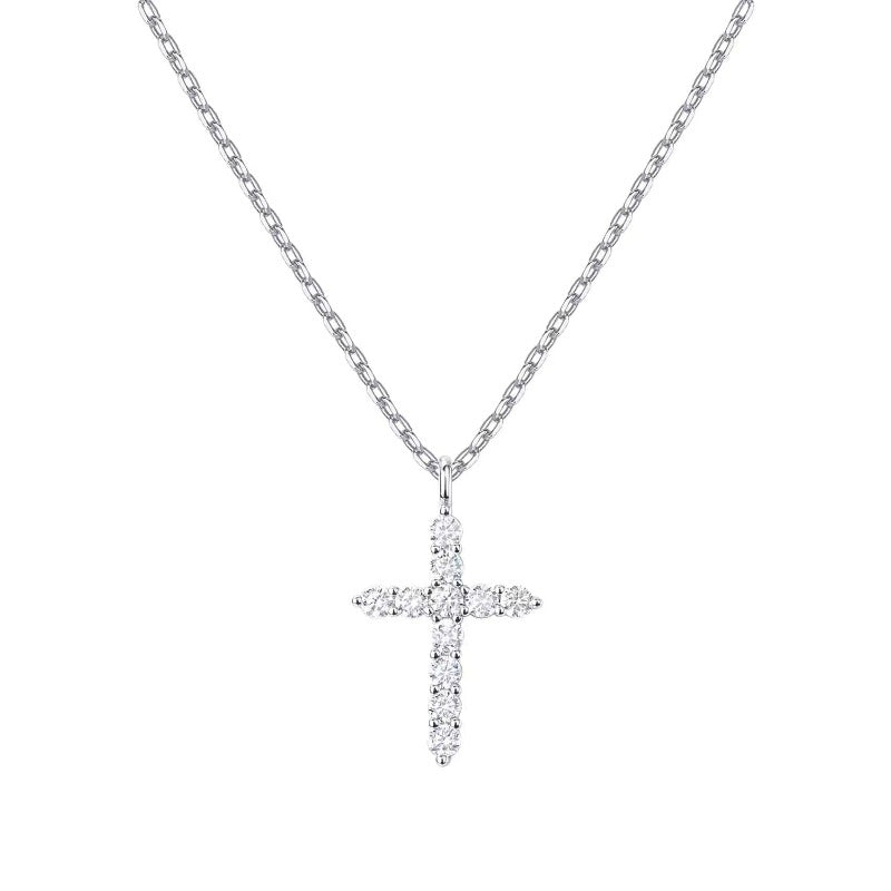 silver jewelry,18K Gold Plated Cross Necklace for Women