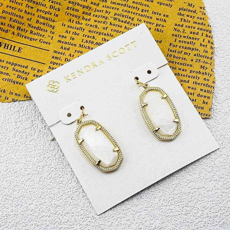 Kendra Scott White Stone Geometric Earrings