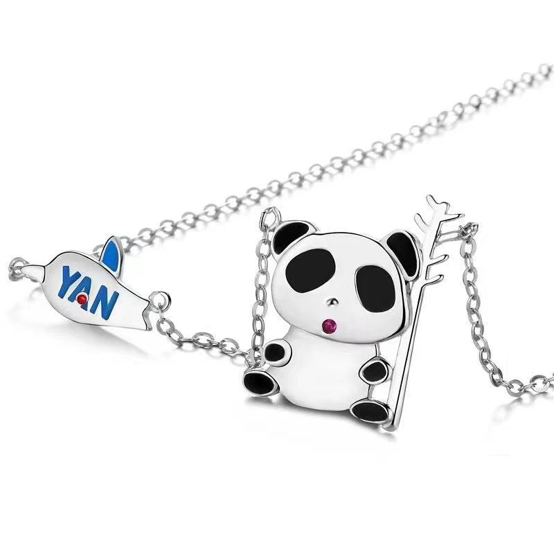 panda pendant silver 