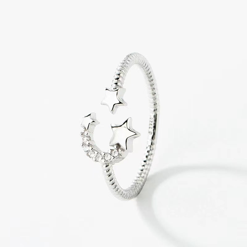 sterling silver moon ring