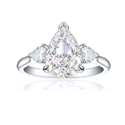 pear shaped engagement ring set