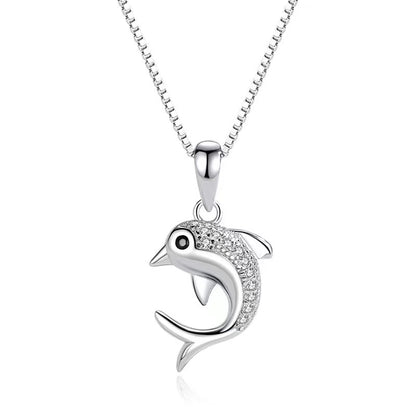 diamond dolphin pendant necklace