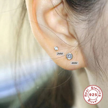 white diamond earrings studs