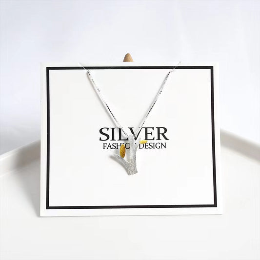 silver Tree Branch Pendant Necklace