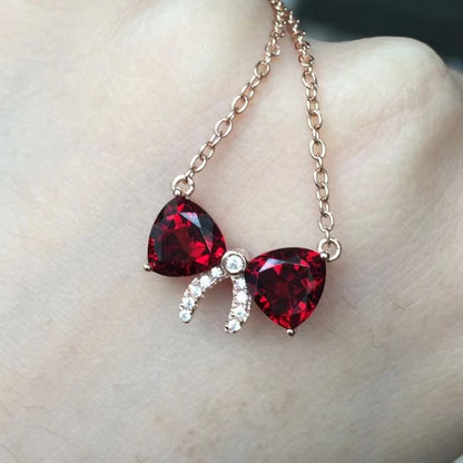 ruby  tie necklace