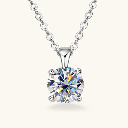 moissanite solitaire necklace yellow gold