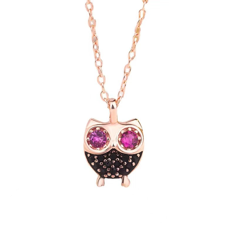 Owl pendant necklace silver 