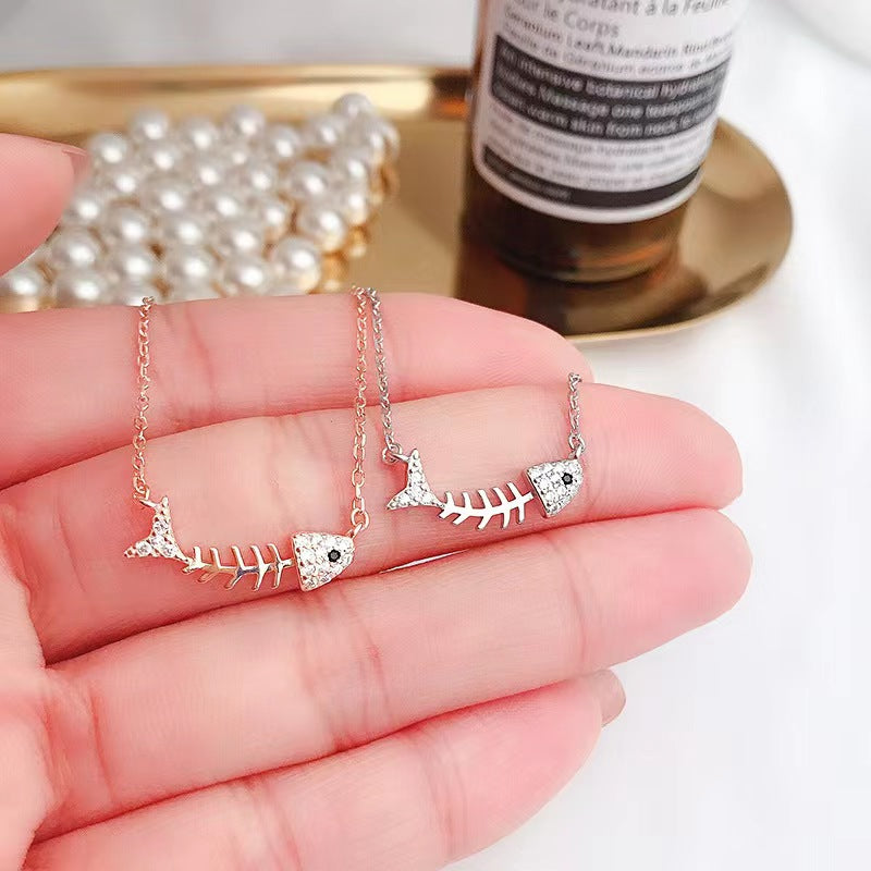 diamond fish necklace