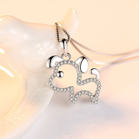 sterling silver dog pendant