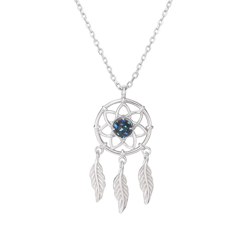 silver dream catcher necklace