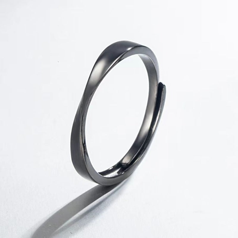 silver black ring