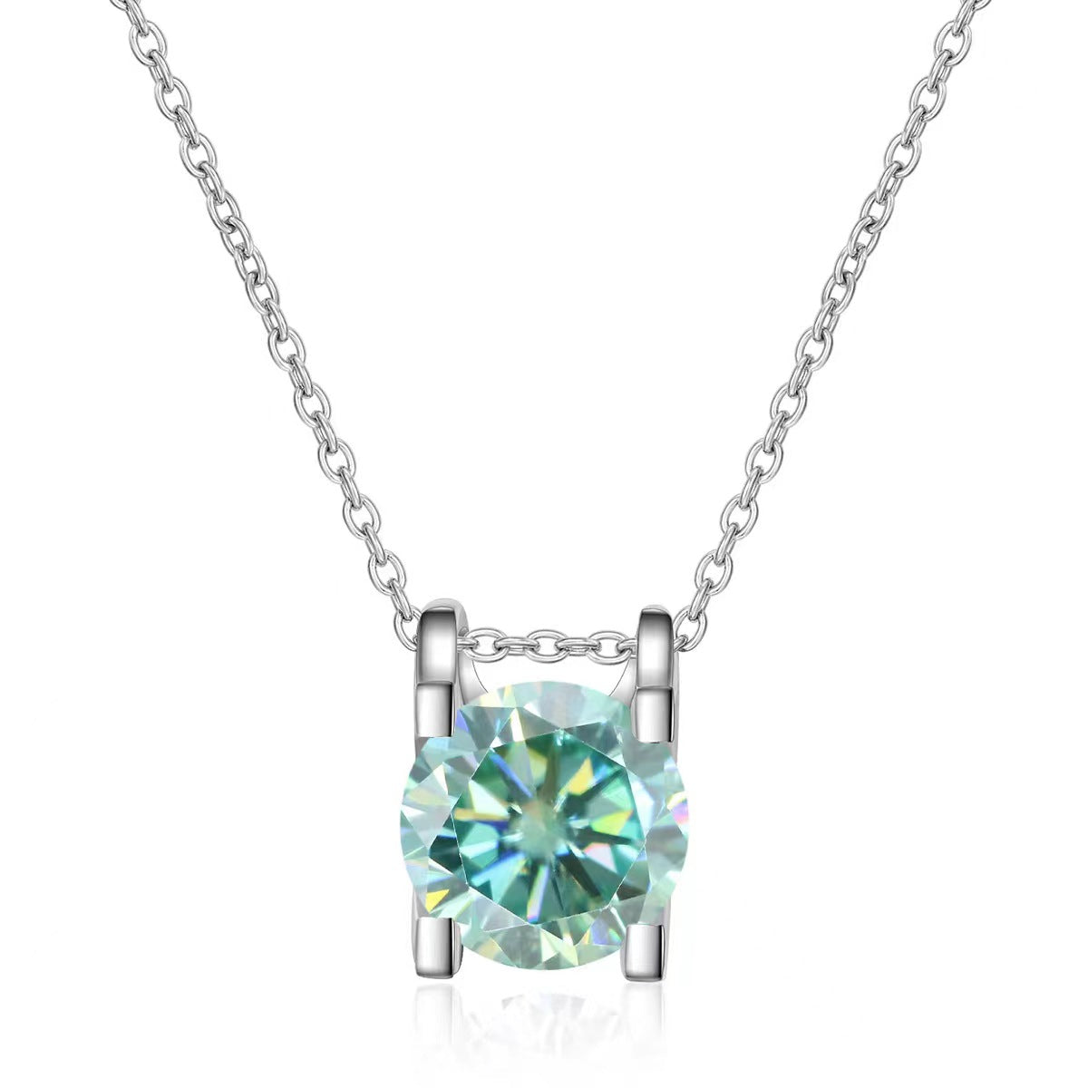 Blue Moissanite necklace for women