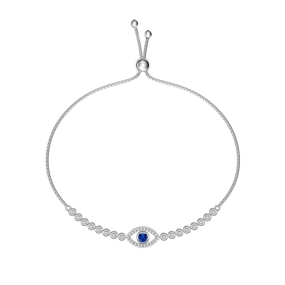 blue evil eye bracelet sterling silver